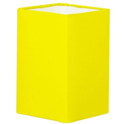 Abajur Eros Quad Amarelo Com Base Redonda Dourado