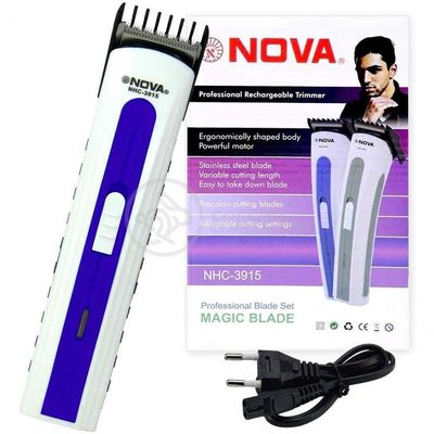 Máquina De Cortar Cabelo Barba Pelos Pezinho Portátil Nhc-3915 Bivolt Recarregável Azul - Nova