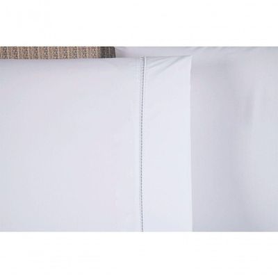 Jogo De Lençol Versatile Ponto Palito Simples 3 Peças King Micropercal branco