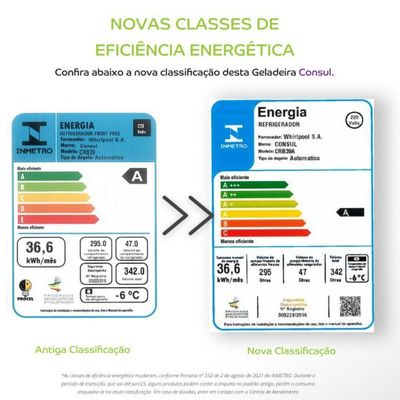 Geladeira 1 Porta 342L Crb39 Frost Free Facilite Consul Platinum 220V 220V