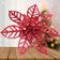 Kit 12 Flores Vermelha Gliter Decoração árvore De Natal 14cm