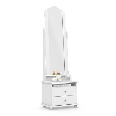 Toucador Com 2 Gavetas Espelho Delta Branco
