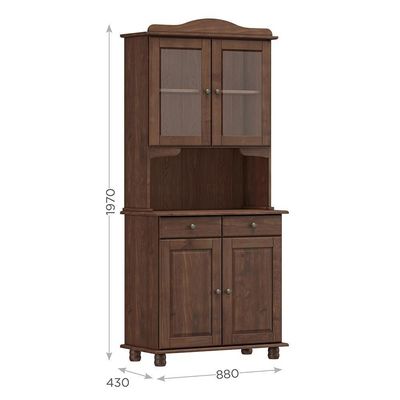 Cristaleira Madeira Maciça 4 Portas 88 Cm 8926 Cafe Milani Store Cafe