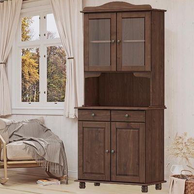 Cristaleira Madeira Maciça 4 Portas 88 Cm 8926 Cafe Milani Store Cafe