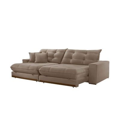 Sofá Duque Dois Módulos De 120cm B25cm B002 Veludo Capuccino