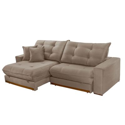 Sofá Duque Dois Módulos De 120cm B25cm B002 Veludo Capuccino