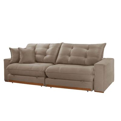 Sofá Duque Dois Módulos De 120cm B25cm B002 Veludo Capuccino