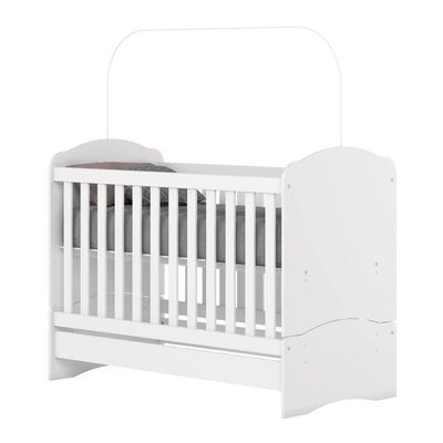 Berço Mini Cama 2 Em 1 Bala De Menta Branco