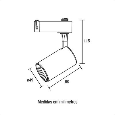 Kit 3 Spot Led Mr16 Para Trilho Eletrificado Branco 110/220v 6500k Frio