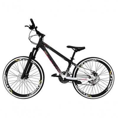 Bicicleta Aro 26 Vikingx Tuff X44 Preto-branco 21v Alumínio Freio A Disco Aros Vmaxx Pretos