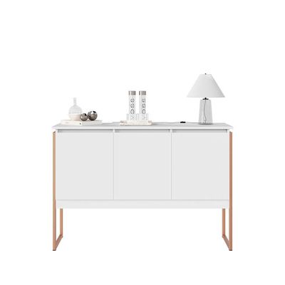 Buffet 3 Portas Classico Siberia - Branco Cobre Branco Cobre