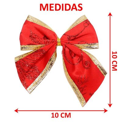 Kit 30 Enfeite Laços Natalino Vermelho árvore Natal De 10cm