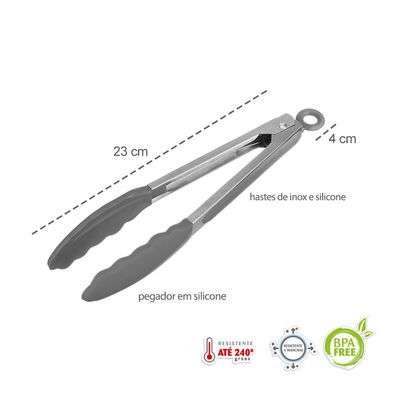 Tigela Saladeira Bowl e Pegador de Salada Preto 2un