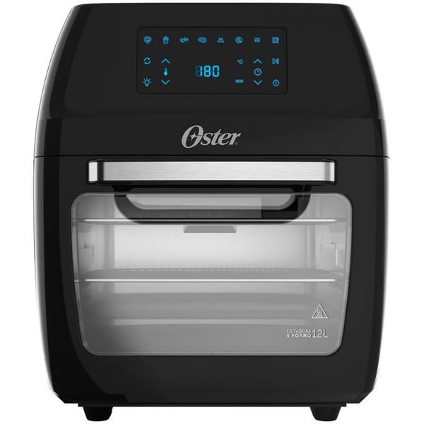 Fritadeira Elétrica Sem Óleo Oven Fryer Oster OFRT780 3 em 1 12 Litros Preto / 220V