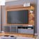 Estante Home Colibri Campeche com Porta Deslizante Spots de Led 200 cm de Largura Ideal para TV de Até 70 Polegadas Freijó/Cinza Fosco
