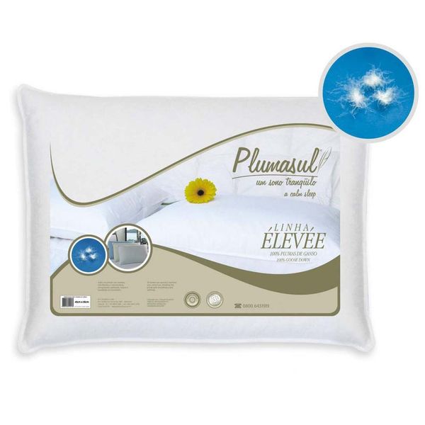 Travesseiro Plumasul Plumas de Ganso Percal 233 Fios 45 x 65 cm Branco