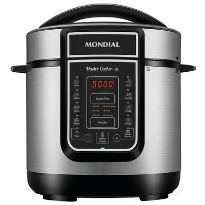 Panela Elétrica de Pressão Mondial Digital Master Cooker PE-40 700W com Capacidade de 3 Litros Preto com Inox / 220V