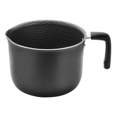 Leiteira Multiflon Gourmet com Tampa de Vidro 2.4 Litros Preto