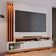 Estante Home Colibri Humaitá com 180 cm de Largura Ideal para TV de Até 75 Polegadas Off White Matte/Freijó