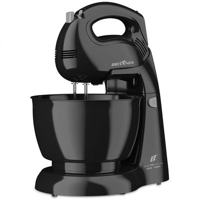 Batedeira Pérola 550W Turbo 4 Velocidades 2 Tigelas Britânia Preto / 220V