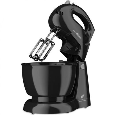Batedeira Pérola 550W Turbo 4 Velocidades 2 Tigelas Britânia Preto / 220V