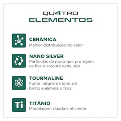 Modelador de Cachos Mondial Quatro Elementos MC-Ju-02 com Cabo Giratório Verde / Bivolt