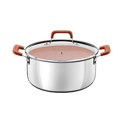 Jogo De Panelas Tramontina Romagna Aço Inox Cerâmico Black Stone 4 Peças Marfim