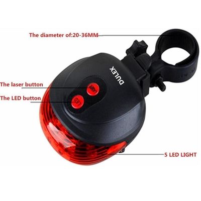 Lanterna Traseira Para Bike Led Potente Sinalização Segura Efeito No Chão E Design Impermeável Vermelho
