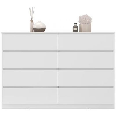 Cômoda Demóbile Sintra em MDP com 8 Gavetas Branco Brilho