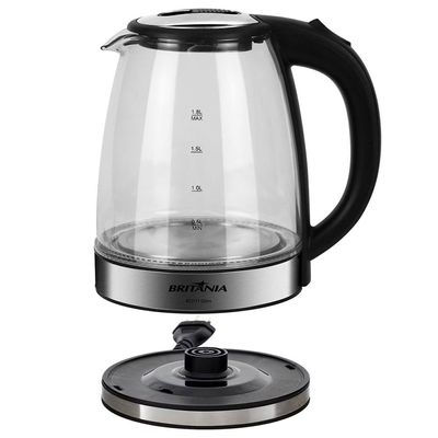 Chaleira Elétrica Britânia BCH11 Glass 1,8 L Preto com Transparente / 220V