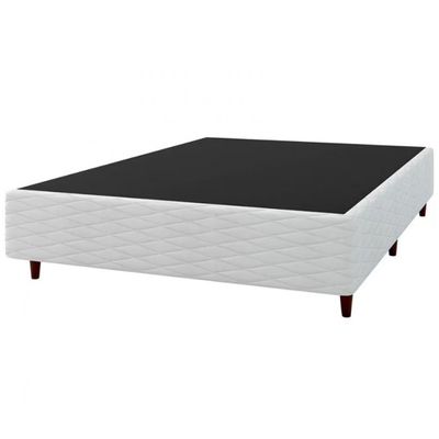 Base Box de Casal Umaflex New Itália com Revestimento em Jacquard 38x138x188cm Branco