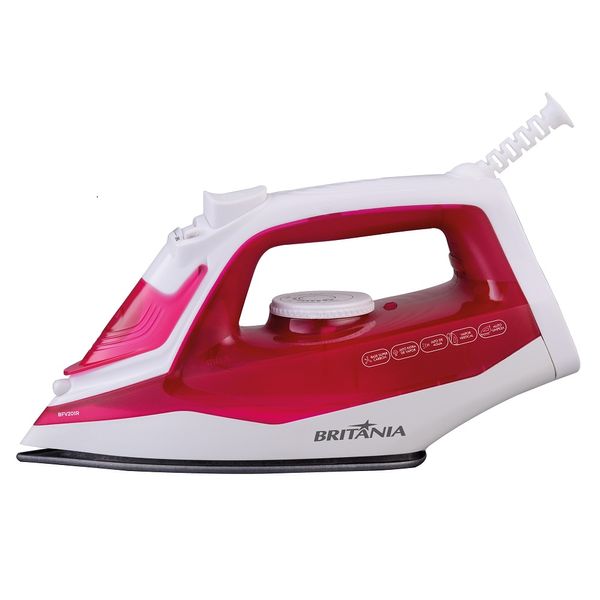 Ferro de Passar Roupa a Vapor Britânia BFV201R Rosa 220V Ferro de Passar Roupa a Vapor Britânia BFV201R Rosa 220V