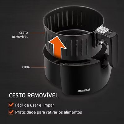 Fritadeira Elétrica Sem Óleo Air Fryer AF-36-FB 3,6L Mondial Preto / 110V