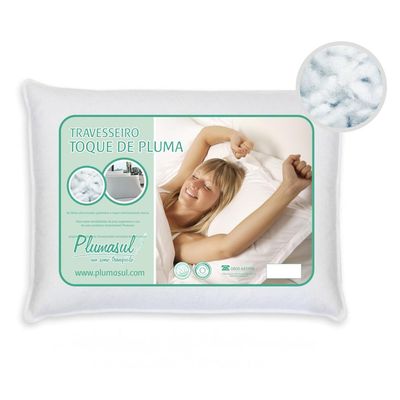 Travesseiro Plumasul Fibras Siliconizadas Percal 233 Fios 50 x 70 cm Branco