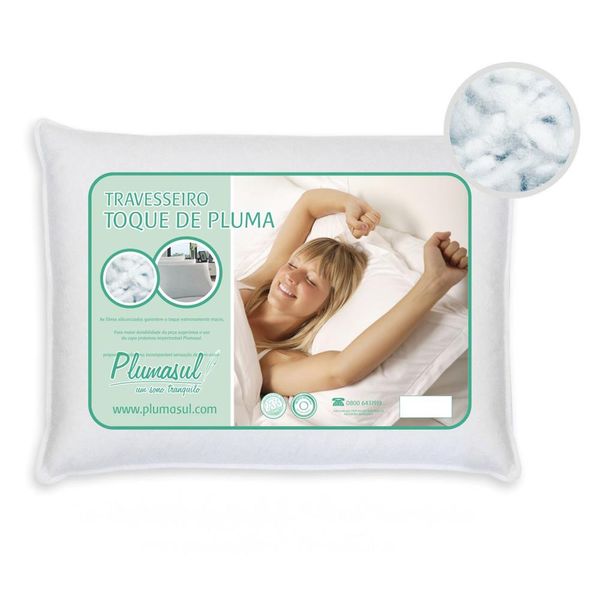 Travesseiro Plumasul Fibras Siliconizadas Percal 233 Fios 50 x 70 cm Branco