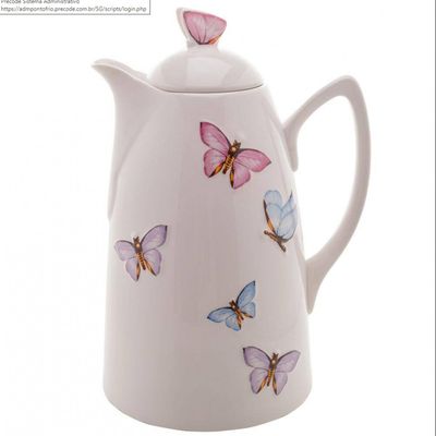 Garrafa Térmica Wolff Borboletas 900 ml Branco