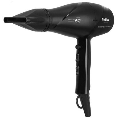 Secador de Cabelos Philco PSC3050 com Íon Tourmaline Motor AC Profissional 2000W Preto / 110V