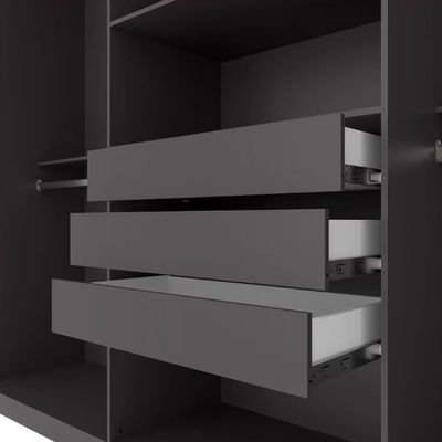 Guarda Roupa Casal Bartira Genova com 6 Portas 3 Gavetas e 236,7 cm Grafite