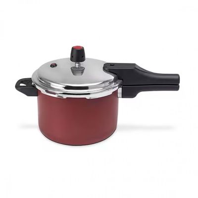 Panela de Pressão 4,5 Litros Multiflon Quartzo Versátil em Alumínio e Antiaderente Ultra 7 Vermelho