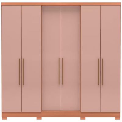 Guarda Roupa Casal Bartira Napoli UP 6 Portas 4 Gavetas 4 Prateleiras Avelã/Cappuccino