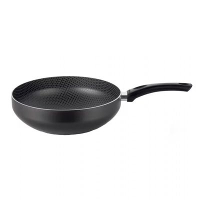 Frigideira Wok Gourmet Multiflon Antiaderente com Cabo 24cm Preto