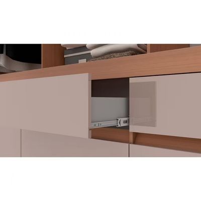 Guarda Roupa Casal Bartira Arezzo com 3 Portas e 9 Gavetas Externas Avelã/Cappuccino