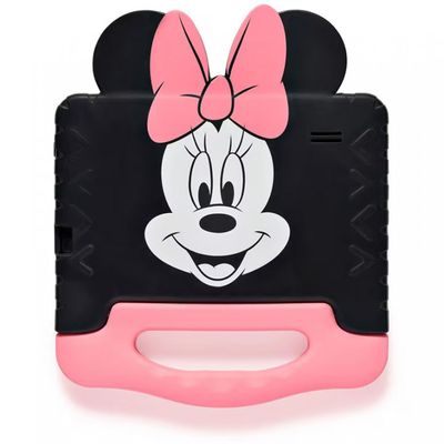 Tablet Infantil Multilaser Minnie NB414 Wi-Fi Tela de 7 64GB 4GB de RAM Android 13 Go Processador Quad-Core Preto e Rosa / Bivolt