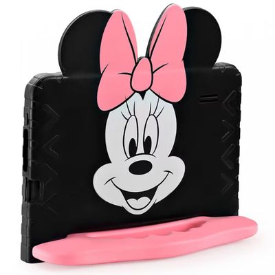 Tablet Infantil Multilaser Minnie NB414 Wi-Fi Tela de 7 64GB 4GB de RAM Android 13 Go Processador Quad-Core Preto e Rosa / Bivolt