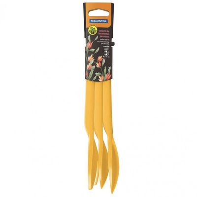 Conjunto de Ferramentas Plásticas para Jardinagem 3 Peças Tramontina Amarelo