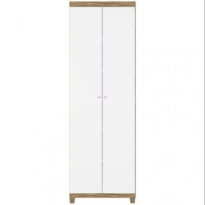 Armário Multiuso Bartira Gigante com 2 Portas e 5 Prateleiras Branco com Marrom