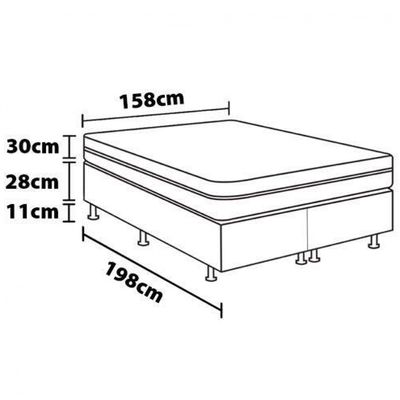 Cama Box Queen Size Herval Sense Com Molas Ensacadas 60x158x198 cm Bege