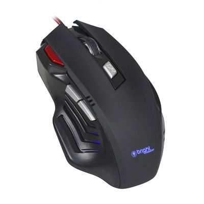 Mouse Gamer Bright Pro 0465 USB com Fio Preto
