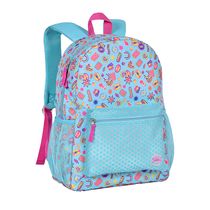Mochila Juvenil Clio Sticker com Bolso Silicone 17" - Item Sortido