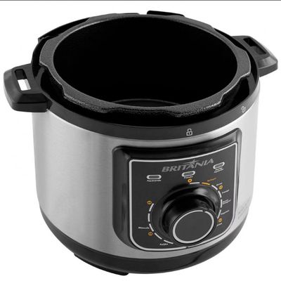 Panela Elétrica de Pressão BPP01PI 3L Britânia Inox com Preto / 110V
